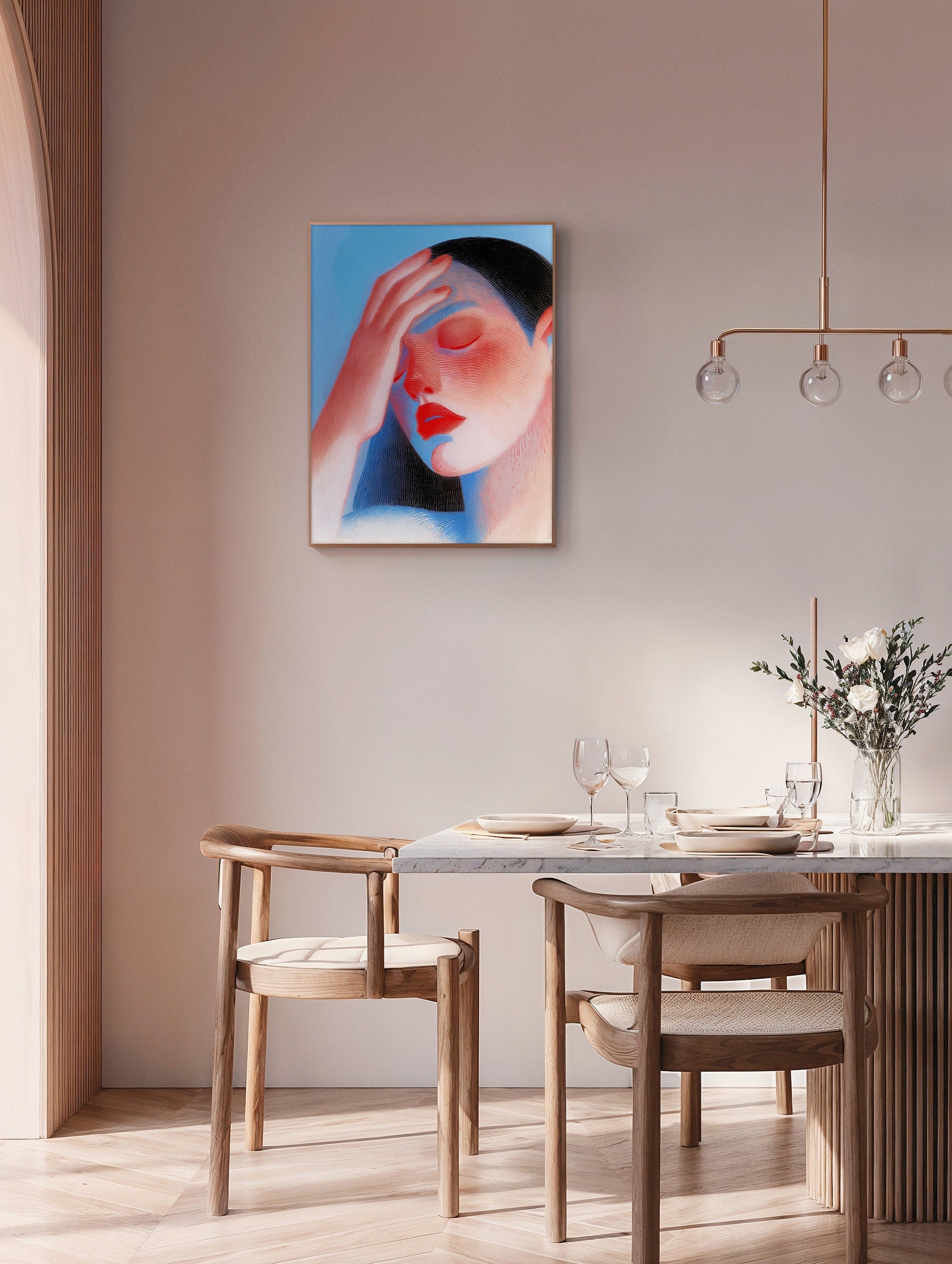 "Hand on Face" Art Print