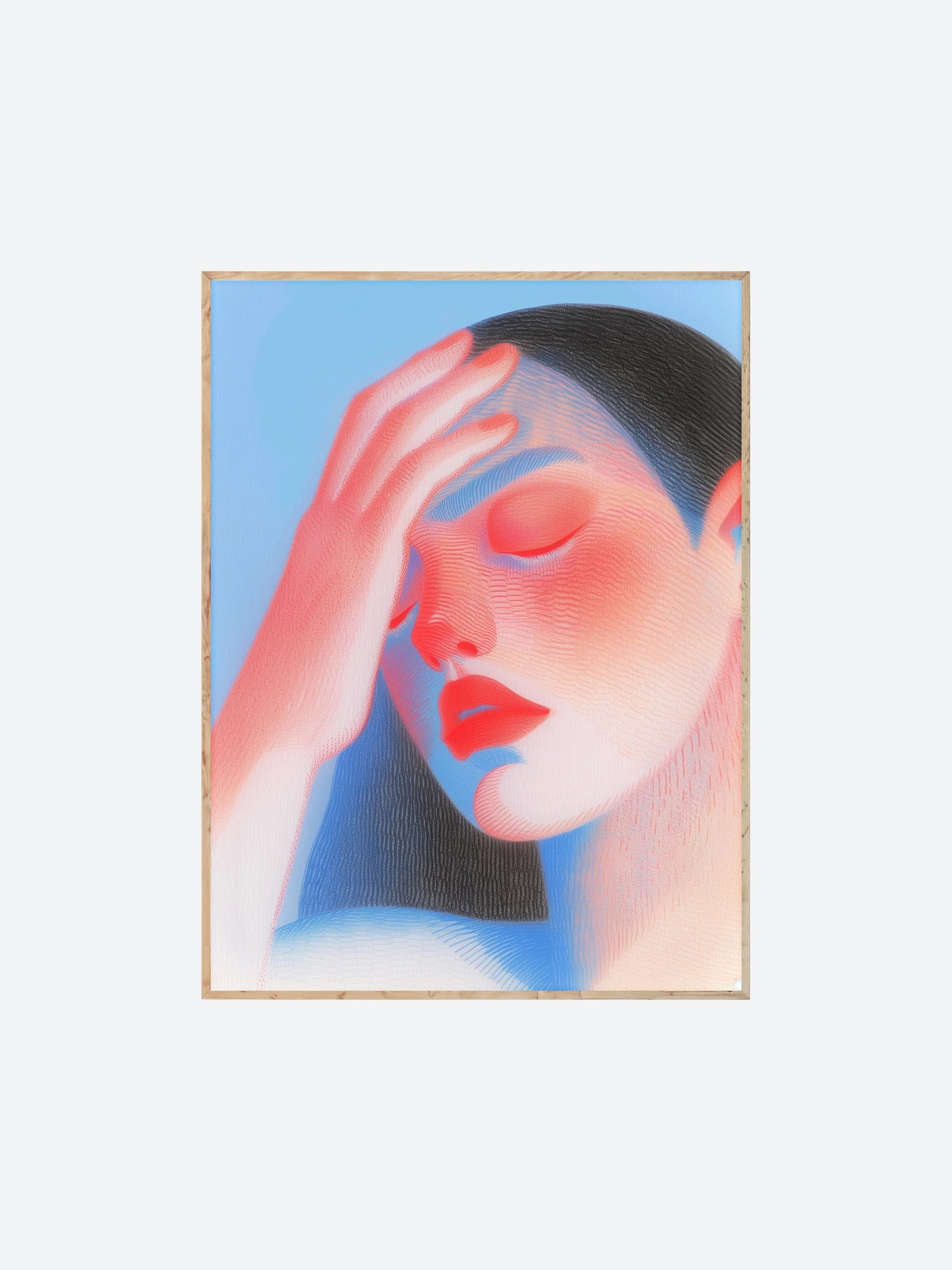 "Hand on Face" Art Print